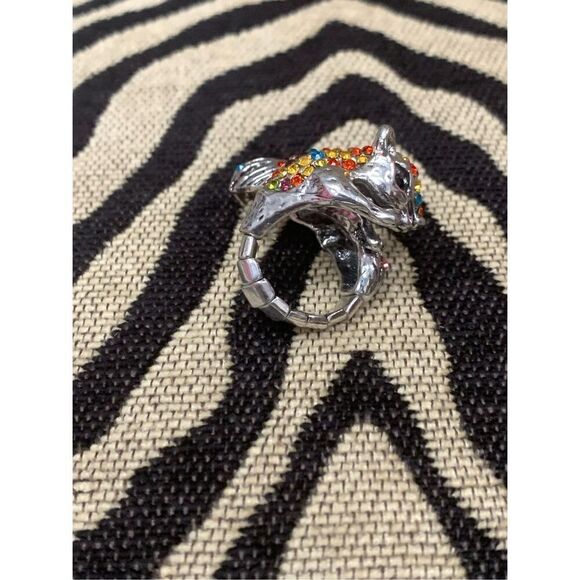 Multicolored Bling Squirrel Ring - Picture 3 of 7